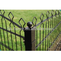 green PVC coated spear top 2D welded double wire fence panel